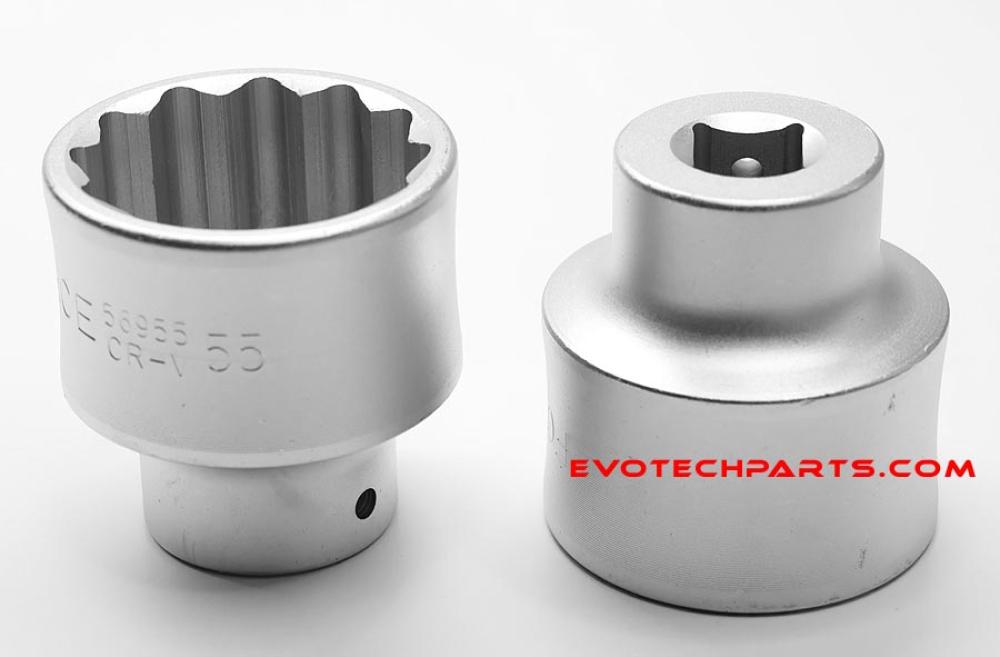 55 mm Steckschlüssel / Nuss  mit 3/4 Zoll (20.0 mm) Innenvierkant Anschluss